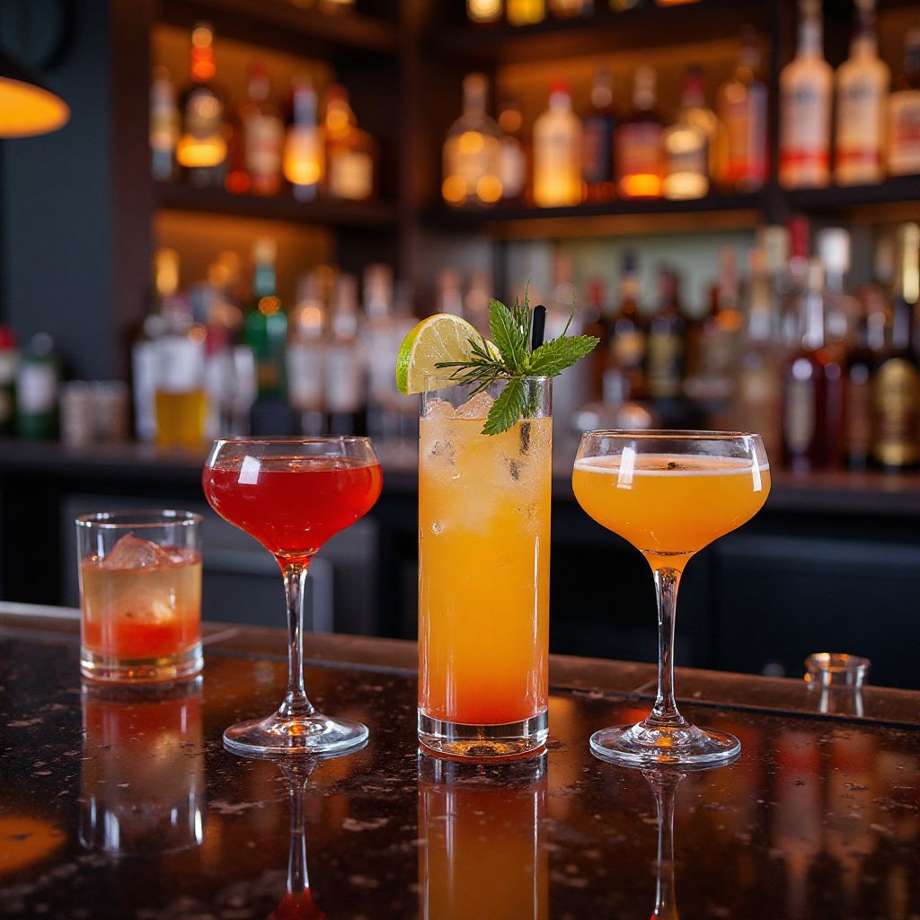 Premium cocktails bar display